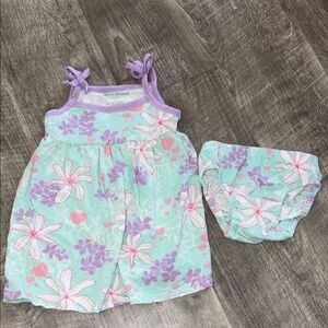 Cocomoon Floral Baby Dress and Bloomers Bamboo Set